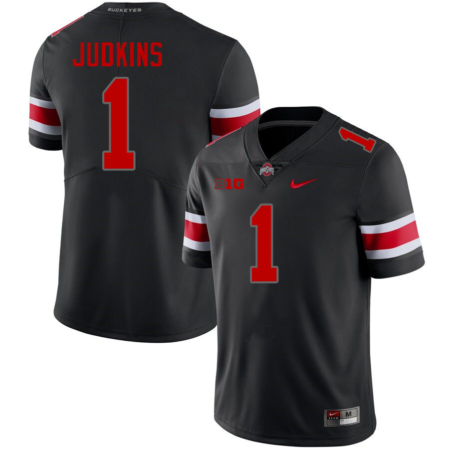 Men #1 Quinshon Judkins Ohio State Buckeyes College Football Jerseys Stitched-Blackout